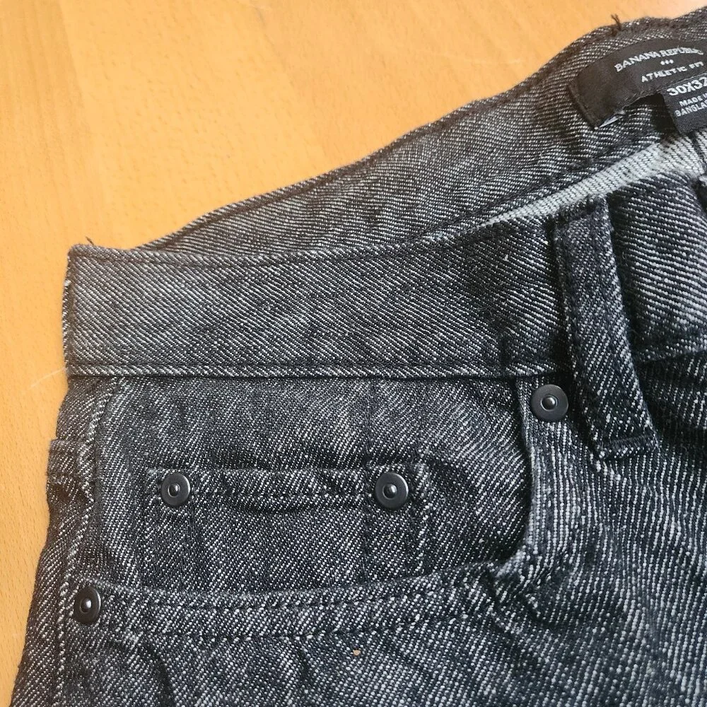 Banana Republic Athletic Fit Jeans Mens 30x32 Black Wash Stretch Slim Taper